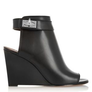 Givenchy Shark Lock Leather Wedges